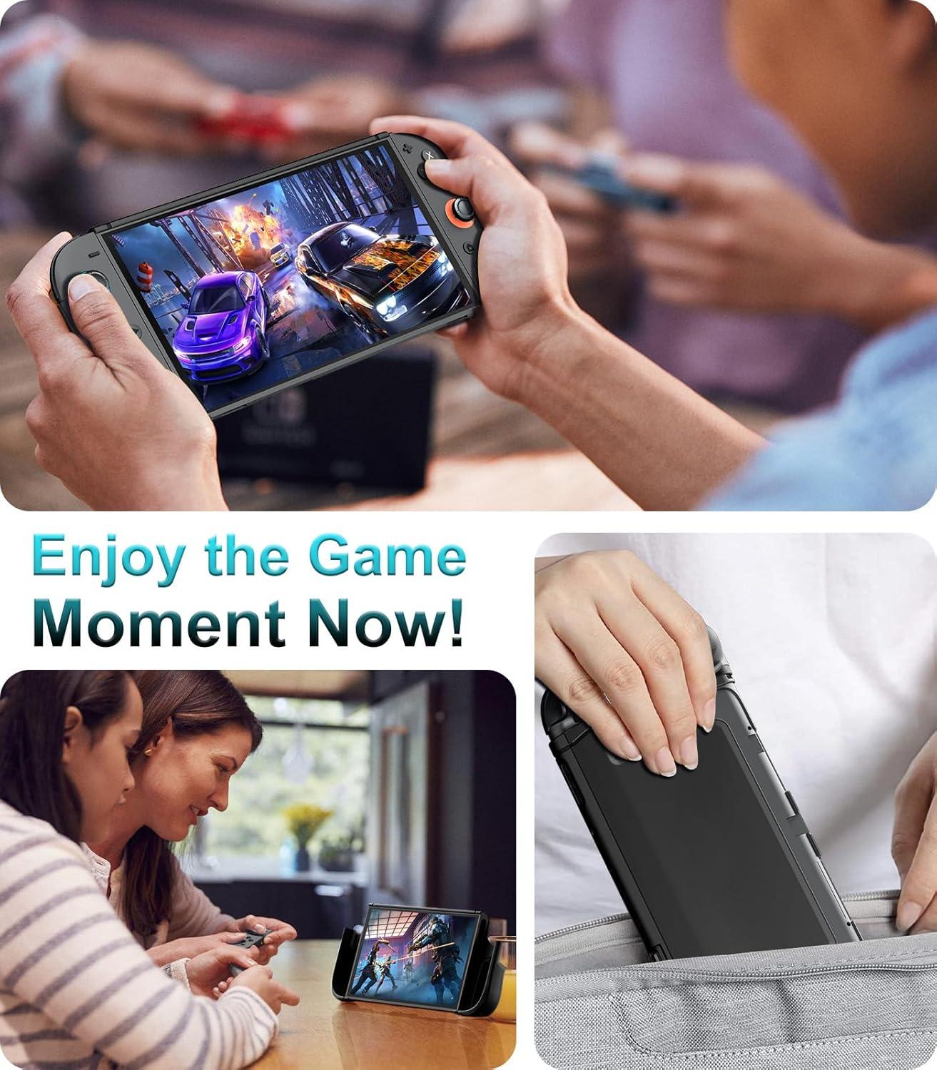 image:imageTiMOVO Dockable Case for Nintendo Switch 2 2025 TPU Grip Protective Cover Accessories with Ergonomic Design for Switch 2 Console amp JoyCon ShockAbsorption AntiScratch Precise Cutouts BlackBlack