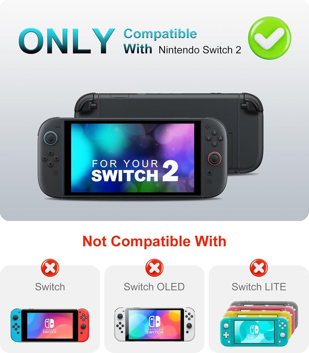 image:imageTiMOVO Dockable Case for Nintendo Switch 2 2025 TPU Grip Protective Cover Accessories with Ergonomic Design for Switch 2 Console amp JoyCon ShockAbsorption AntiScratch Precise Cutouts BlackBlack