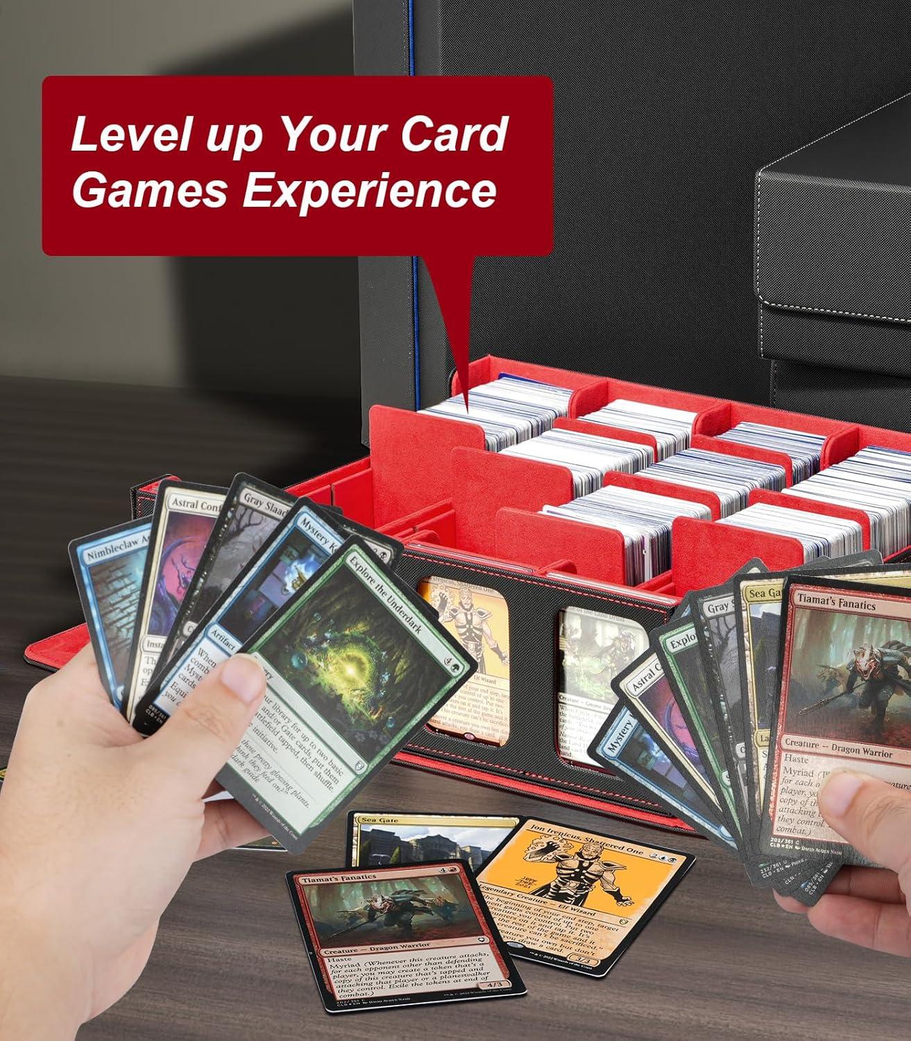image:imageTiMOVO Trading Card Dividers for Commander Deck Boxes with Builtin Slots 12 PCS Card Supporters Separator for MTG TCG Sports Cards Organizer Box 291335in RedRed