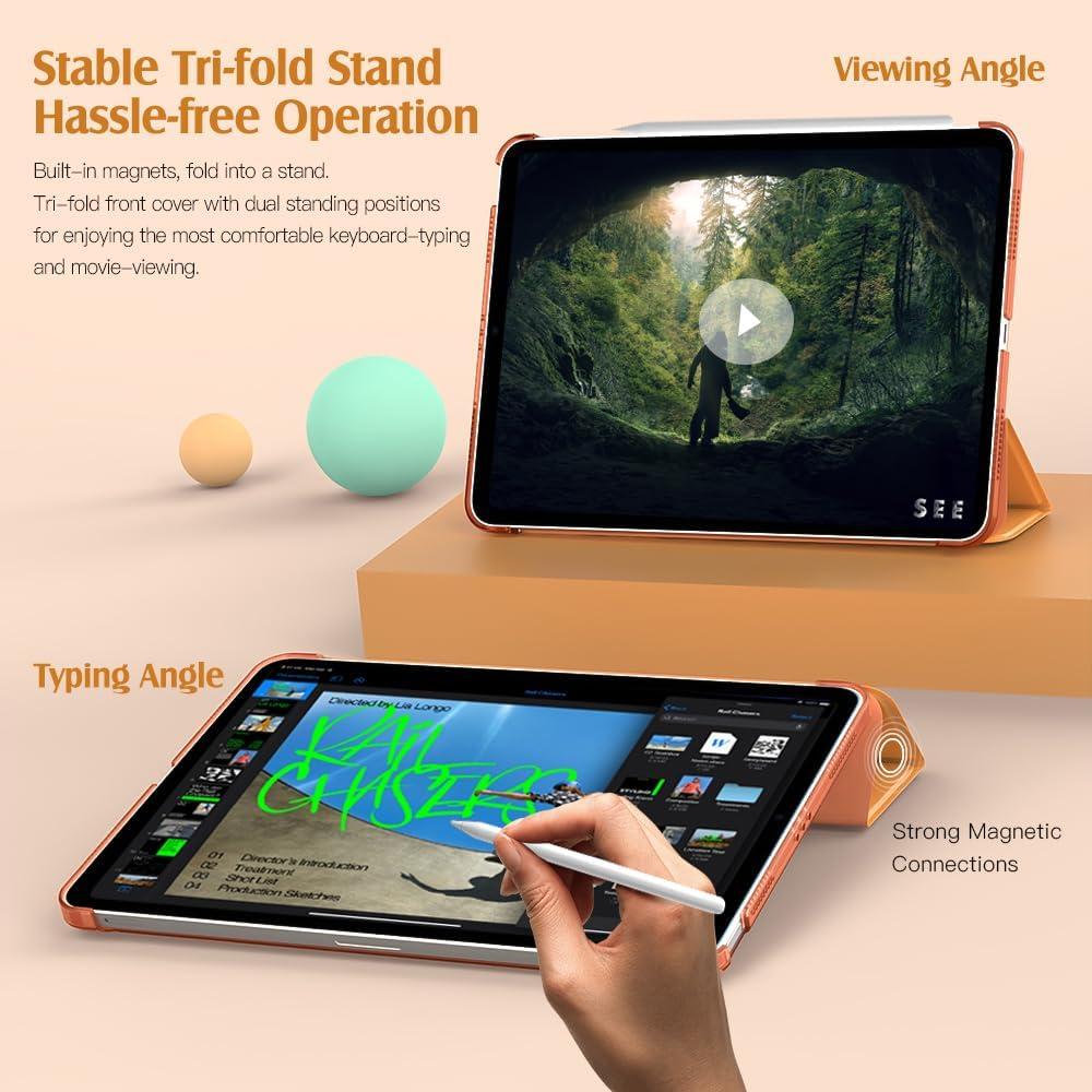 image:imageTiMOVO for iPad Air 11 Inch Case M3M220252024 iPad Air 5th Generation 20224th Gen 2020 109 Inch Slim Hard Translucent Back Cover Support Auto WakeSleep Space GrayAlmond Yellow