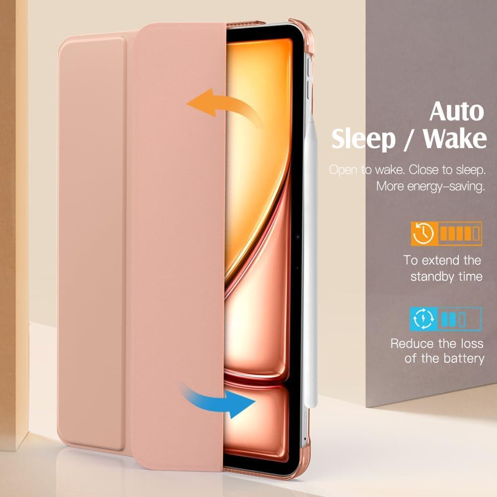 image:imageTiMOVO for iPad Air 11 Inch Case M3M220252024 iPad Air 5th Generation 20224th Gen 2020 109 Inch Slim Hard Translucent Back Cover Support Auto WakeSleep Space GrayGrapefruit