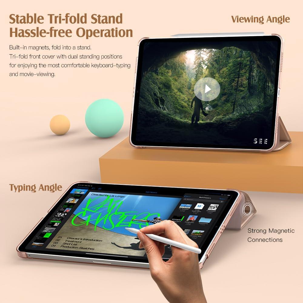 image:imageTiMOVO for iPad Air 11 Inch Case M3M220252024 iPad Air 5th Generation 20224th Gen 2020 109 Inch Slim Hard Translucent Back Cover Support Auto WakeSleep Space GrayMilky Coffee