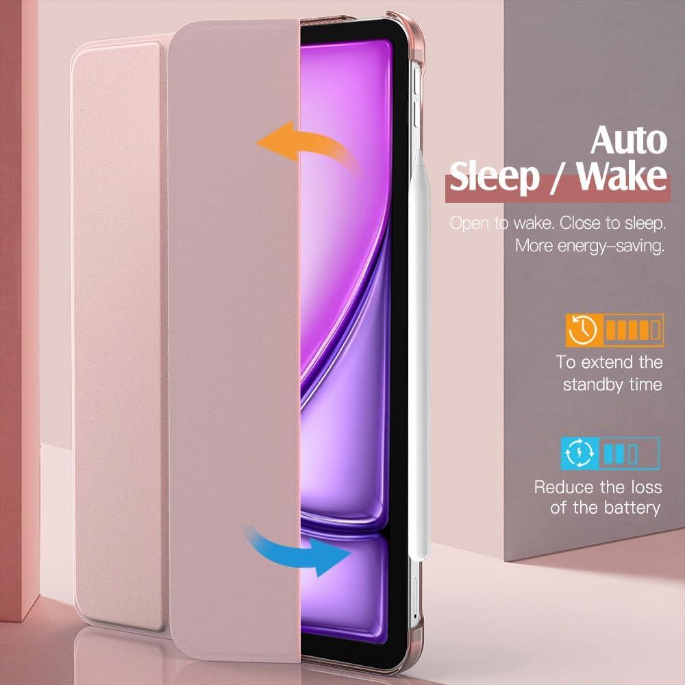image:imageTiMOVO for iPad Air 11 Inch Case M3M220252024 iPad Air 5th Generation 20224th Gen 2020 109 Inch Slim Hard Translucent Back Cover Support Auto WakeSleep Space GrayRose Gold