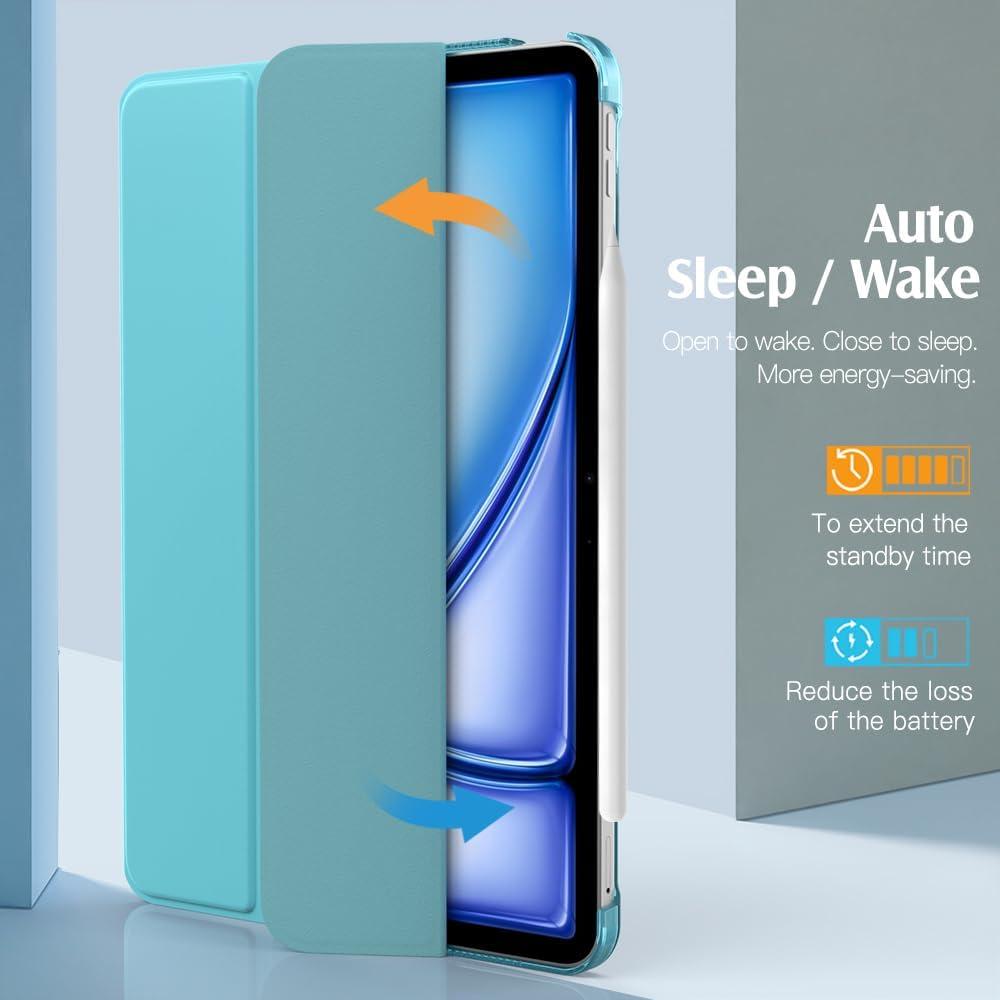 image:imageTiMOVO for iPad Air 11 Inch Case M3M220252024 iPad Air 5th Generation 20224th Gen 2020 109 Inch Slim Hard Translucent Back Cover Support Auto WakeSleep Space GrayAzure