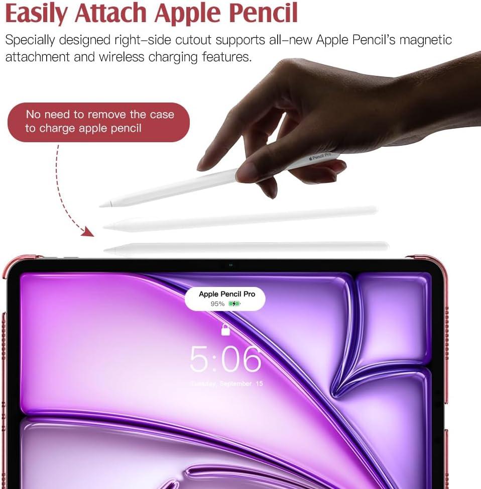 image:imageTiMOVO for iPad Air 11 Inch Case M3M220252024 iPad Air 5th Generation 20224th Gen 2020 109 Inch Slim Hard Translucent Back Cover Support Auto WakeSleep Space GrayWine Red