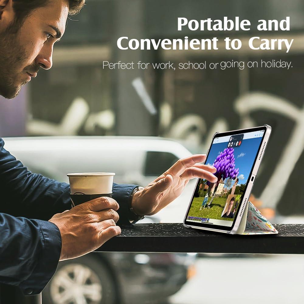 image:imageTiMOVO for iPad Air 11 Inch Case M3M220252024 iPad Air 5th Generation 20224th Gen 2020 109 Inch Slim Hard Translucent Back Cover Support Auto WakeSleep Space GrayFlowers