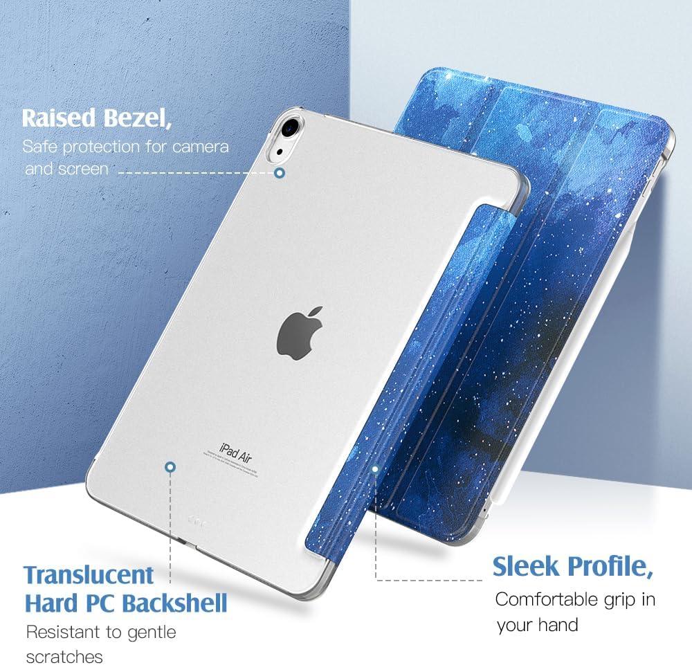 image:imageTiMOVO for iPad Air 11 Inch Case M3M220252024 iPad Air 5th Generation 20224th Gen 2020 109 Inch Slim Hard Translucent Back Cover Support Auto WakeSleep Space GrayBlue Starry Sky