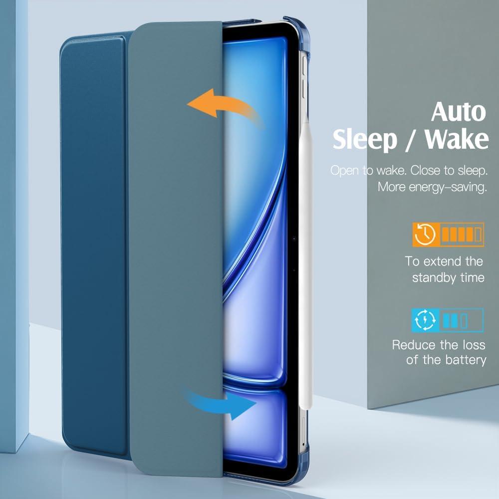 image:imageTiMOVO for iPad Air 11 Inch Case M3M220252024 iPad Air 5th Generation 20224th Gen 2020 109 Inch Slim Hard Translucent Back Cover Support Auto WakeSleep Space GrayCobalt Blue