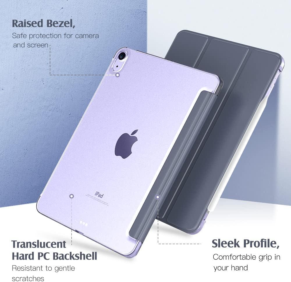 image:imageTiMOVO for iPad Air 11 Inch Case M3M220252024 iPad Air 5th Generation 20224th Gen 2020 109 Inch Slim Hard Translucent Back Cover Support Auto WakeSleep Space GrayGrey Purple