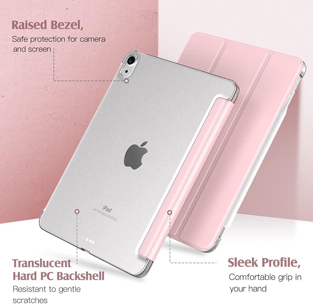 image:imageTiMOVO for iPad Air 11 Inch Case M3M220252024 iPad Air 5th Generation 20224th Gen 2020 109 Inch Slim Hard Translucent Back Cover Support Auto WakeSleep Space GrayLight Pink