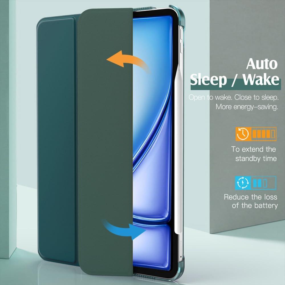 image:imageTiMOVO for iPad Air 11 Inch Case M3M220252024 iPad Air 5th Generation 20224th Gen 2020 109 Inch Slim Hard Translucent Back Cover Support Auto WakeSleep Space GrayTurquoise