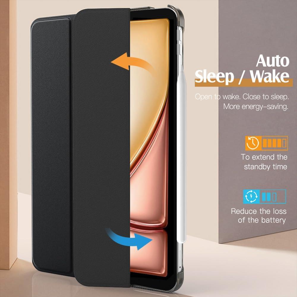 image:imageTiMOVO for iPad Air 11 Inch Case M3M220252024 iPad Air 5th Generation 20224th Gen 2020 109 Inch Slim Hard Translucent Back Cover Support Auto WakeSleep Space GrayABlack