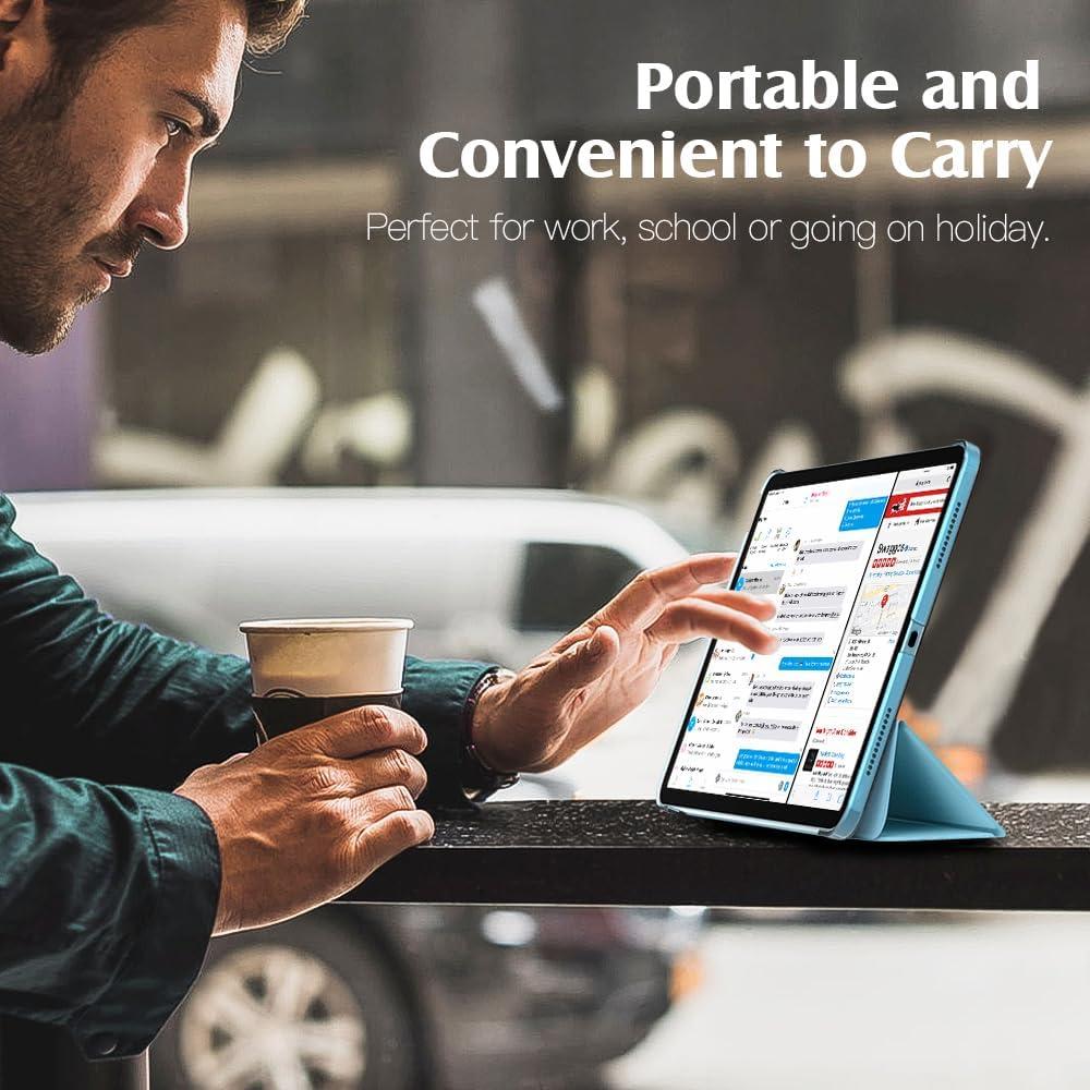 image:imageTiMOVO for iPad Air 11 Inch Case M3M220252024 iPad Air 5th Generation 20224th Gen 2020 109 Inch Slim Hard Translucent Back Cover Support Auto WakeSleep Space GrayAmisty blue