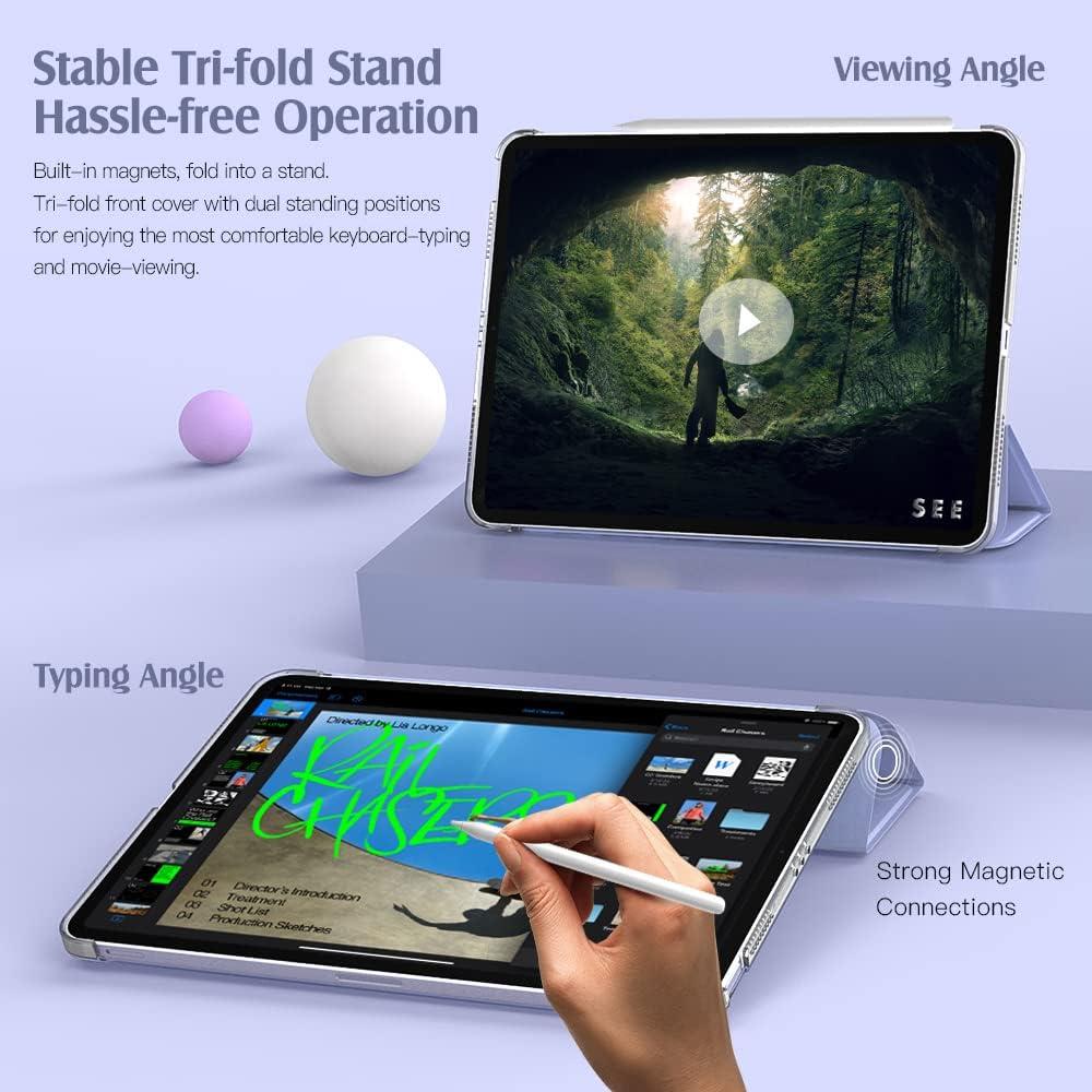 image:imageTiMOVO for iPad Air 11 Inch Case M3M220252024 iPad Air 5th Generation 20224th Gen 2020 109 Inch Slim Hard Translucent Back Cover Support Auto WakeSleep Space GrayALavender Purple