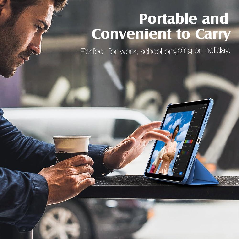 image:imageTiMOVO for iPad Air 11 Inch Case M3M220252024 iPad Air 5th Generation 20224th Gen 2020 109 Inch Slim Hard Translucent Back Cover Support Auto WakeSleep Space GrayBlue Wave