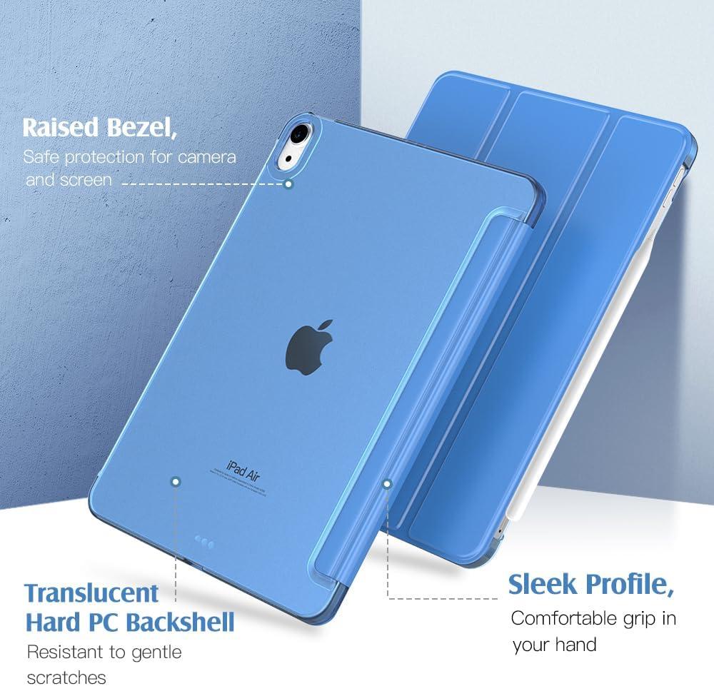 image:imageTiMOVO for iPad Air 11 Inch Case M3M220252024 iPad Air 5th Generation 20224th Gen 2020 109 Inch Slim Hard Translucent Back Cover Support Auto WakeSleep Space GrayBlue Wave