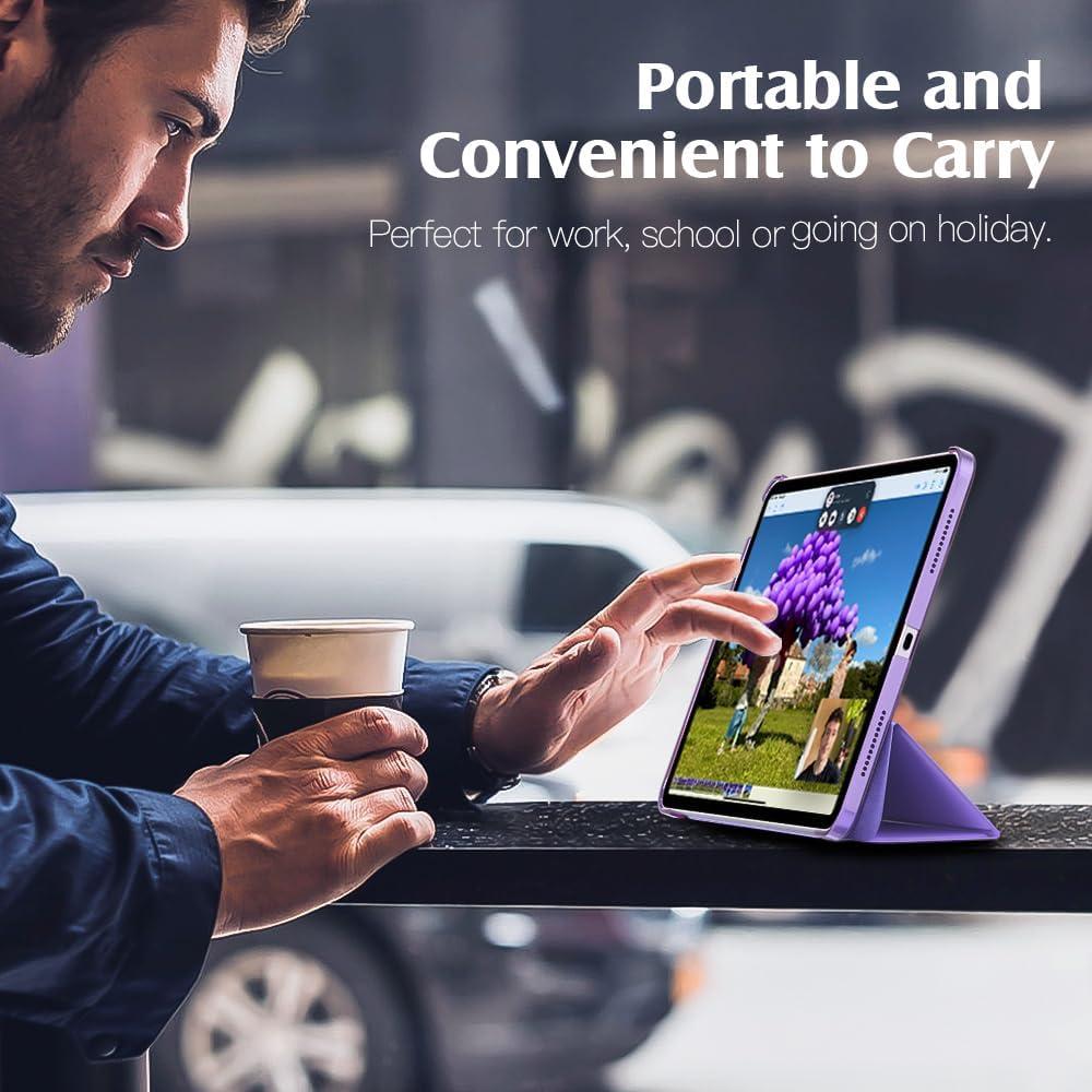 image:imageTiMOVO for iPad Air 11 Inch Case M3M220252024 iPad Air 5th Generation 20224th Gen 2020 109 Inch Slim Hard Translucent Back Cover Support Auto WakeSleep Space GrayHibiscus Purple