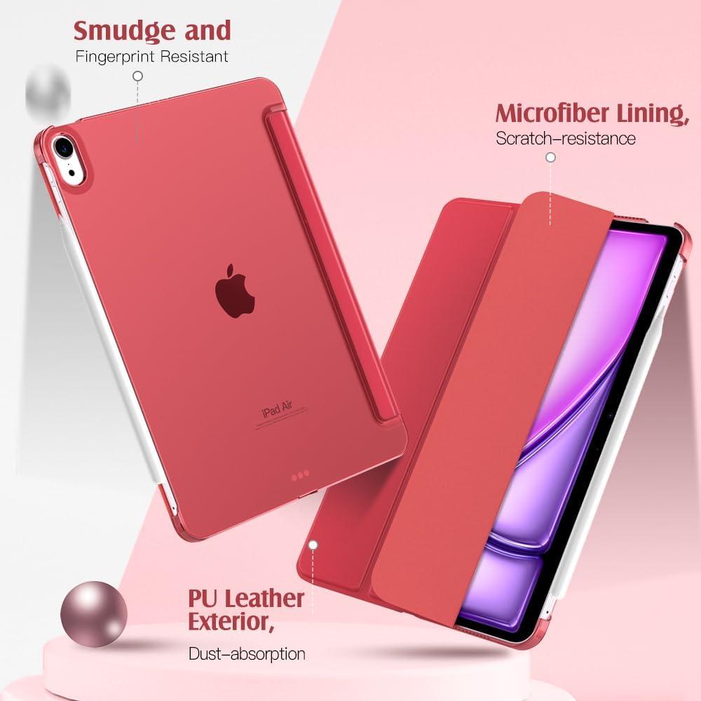 image:imageTiMOVO for iPad Air 11 Inch Case M3M220252024 iPad Air 5th Generation 20224th Gen 2020 109 Inch Slim Hard Translucent Back Cover Support Auto WakeSleep Space GrayWine Red