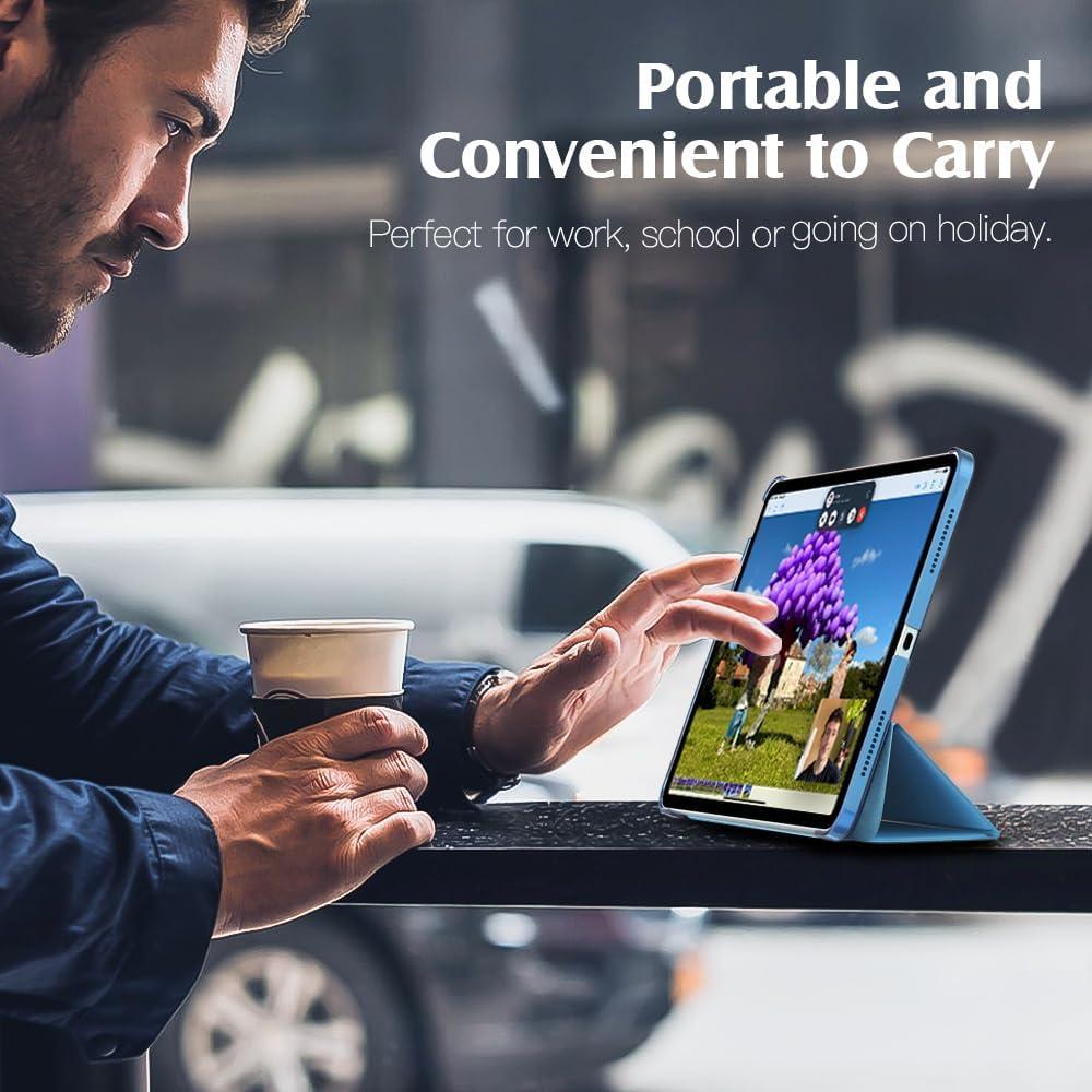 image:imageTiMOVO for iPad Air 11 Inch Case M3M220252024 iPad Air 5th Generation 20224th Gen 2020 109 Inch Slim Hard Translucent Back Cover Support Auto WakeSleep Space GrayKBW Peacock Blue