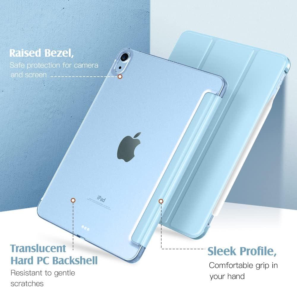 image:imageTiMOVO for iPad Air 11 Inch Case M3M220252024 iPad Air 5th Generation 20224th Gen 2020 109 Inch Slim Hard Translucent Back Cover Support Auto WakeSleep Space GraySky Blue