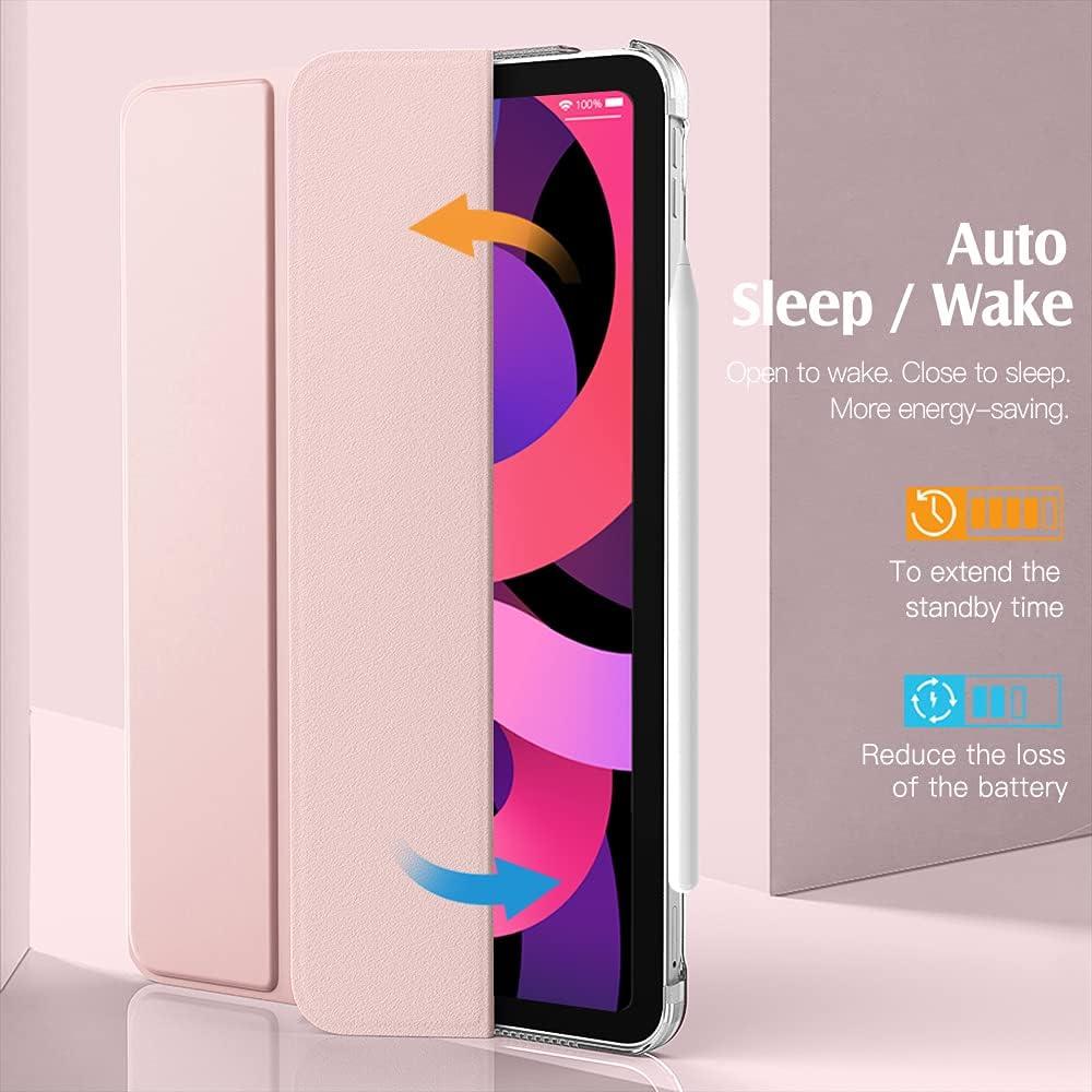 image:imageTiMOVO for iPad Air 11 Inch Case M3M220252024 iPad Air 5th Generation 20224th Gen 2020 109 Inch Slim Hard Translucent Back Cover Support Auto WakeSleep Space GrayLight Pink