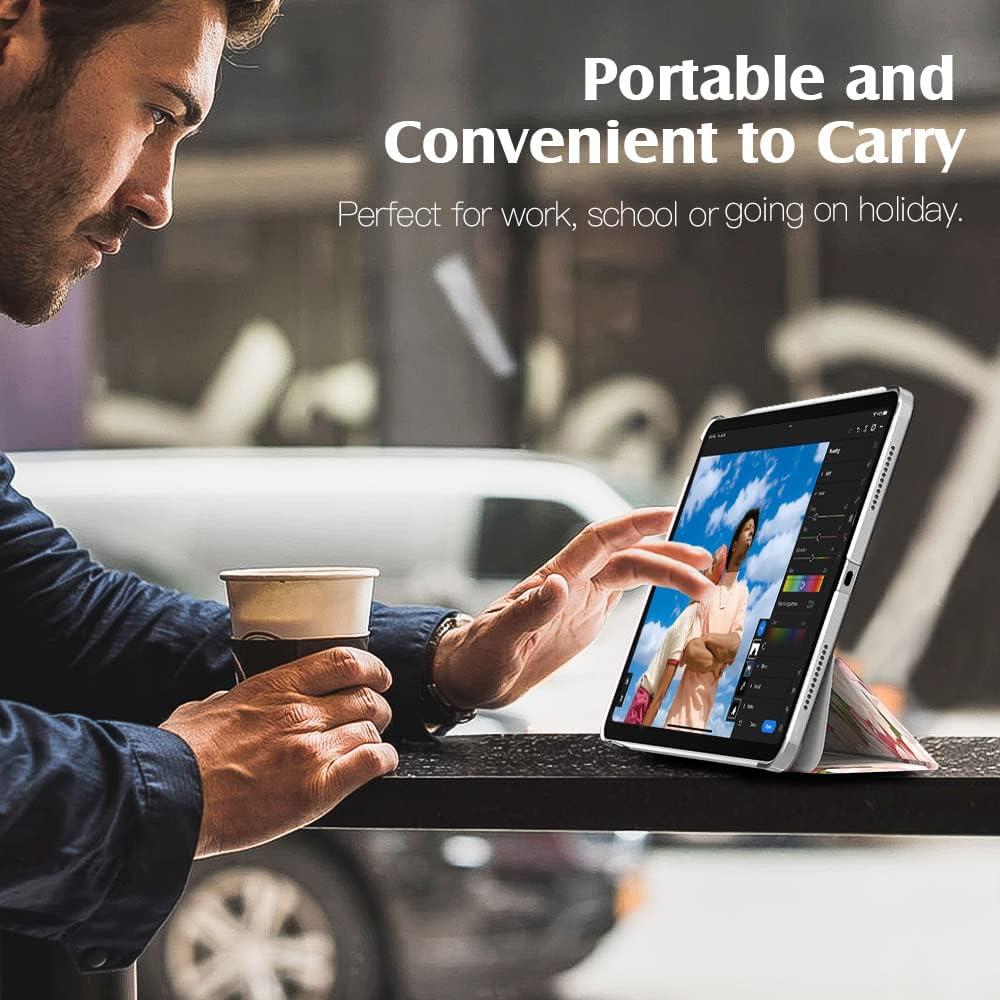 image:imageTiMOVO for iPad Air 11 Inch Case M3M220252024 iPad Air 5th Generation 20224th Gen 2020 109 Inch Slim Hard Translucent Back Cover Support Auto WakeSleep Space GrayBlooming Bouquet