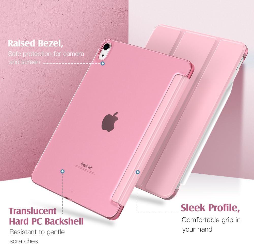 image:imageTiMOVO for iPad Air 11 Inch Case M3M220252024 iPad Air 5th Generation 20224th Gen 2020 109 Inch Slim Hard Translucent Back Cover Support Auto WakeSleep Space GrayFlowers Pink