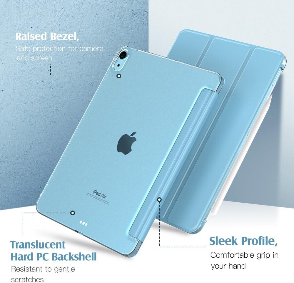 image:imageTiMOVO for iPad Air 11 Inch Case M3M220252024 iPad Air 5th Generation 20224th Gen 2020 109 Inch Slim Hard Translucent Back Cover Support Auto WakeSleep Space GrayAmisty blue