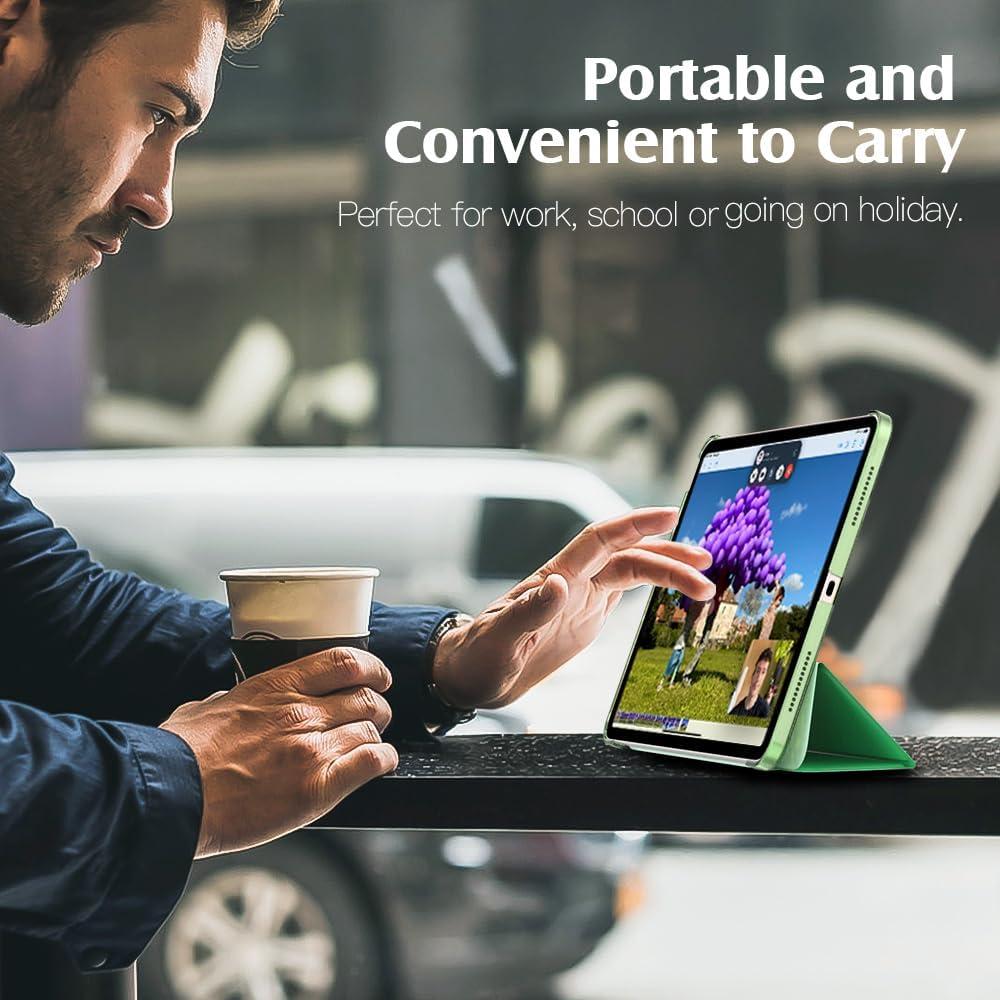 image:imageTiMOVO for iPad Air 11 Inch Case M3M220252024 iPad Air 5th Generation 20224th Gen 2020 109 Inch Slim Hard Translucent Back Cover Support Auto WakeSleep Space GrayOily Green