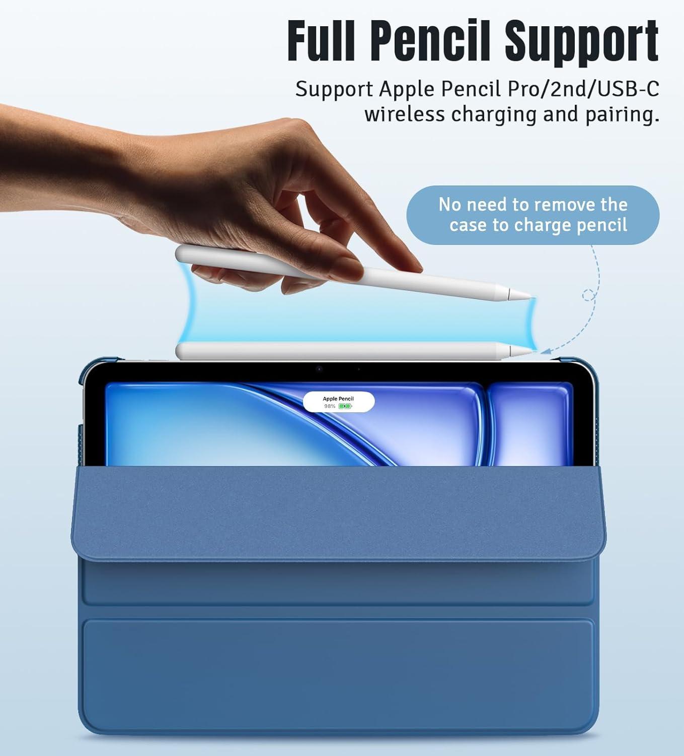 image:imageTiMOVO for iPad Air 11 Inch Case M3M220252024 iPad Air 5th Generation 20224th Gen 2020 109 Inch Slim Hard Translucent Back Cover Support Auto WakeSleep Space GrayAAbyss Blue
