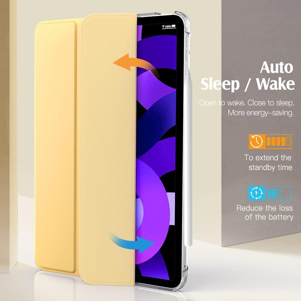 image:imageTiMOVO for iPad Air 11 Inch Case M3M220252024 iPad Air 5th Generation 20224th Gen 2020 109 Inch Slim Hard Translucent Back Cover Support Auto WakeSleep Space GrayLight Yellow
