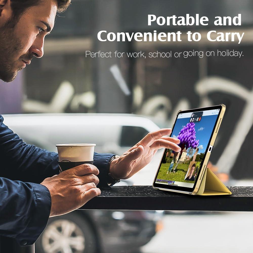 image:imageTiMOVO for iPad Air 11 Inch Case M3M220252024 iPad Air 5th Generation 20224th Gen 2020 109 Inch Slim Hard Translucent Back Cover Support Auto WakeSleep Space GrayLight Yellow