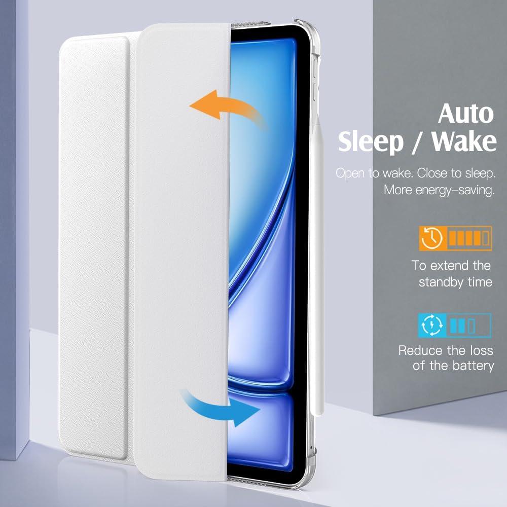 image:imageTiMOVO for iPad Air 11 Inch Case M3M220252024 iPad Air 5th Generation 20224th Gen 2020 109 Inch Slim Hard Translucent Back Cover Support Auto WakeSleep Space GrayWhite