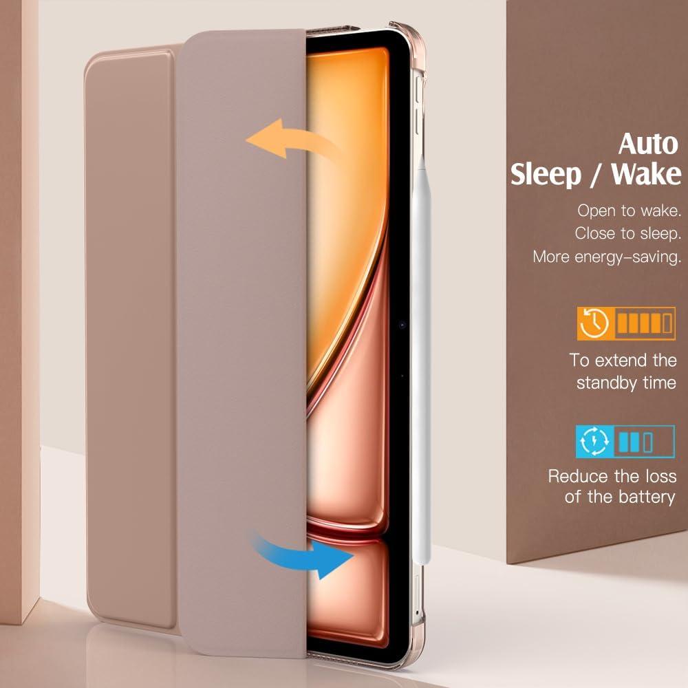 image:imageTiMOVO for iPad Air 11 Inch Case M3M220252024 iPad Air 5th Generation 20224th Gen 2020 109 Inch Slim Hard Translucent Back Cover Support Auto WakeSleep Space GrayMilky Coffee