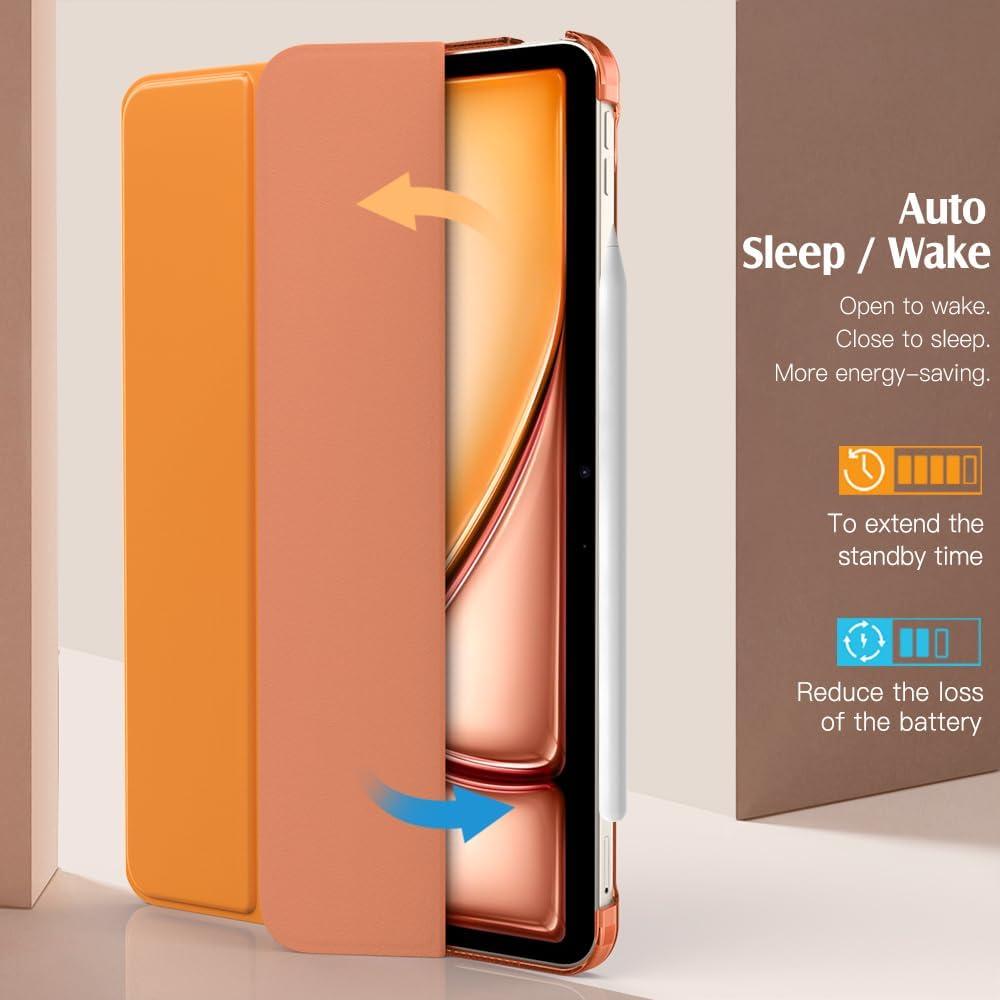image:imageTiMOVO for iPad Air 11 Inch Case M3M220252024 iPad Air 5th Generation 20224th Gen 2020 109 Inch Slim Hard Translucent Back Cover Support Auto WakeSleep Space GrayAlmond Yellow