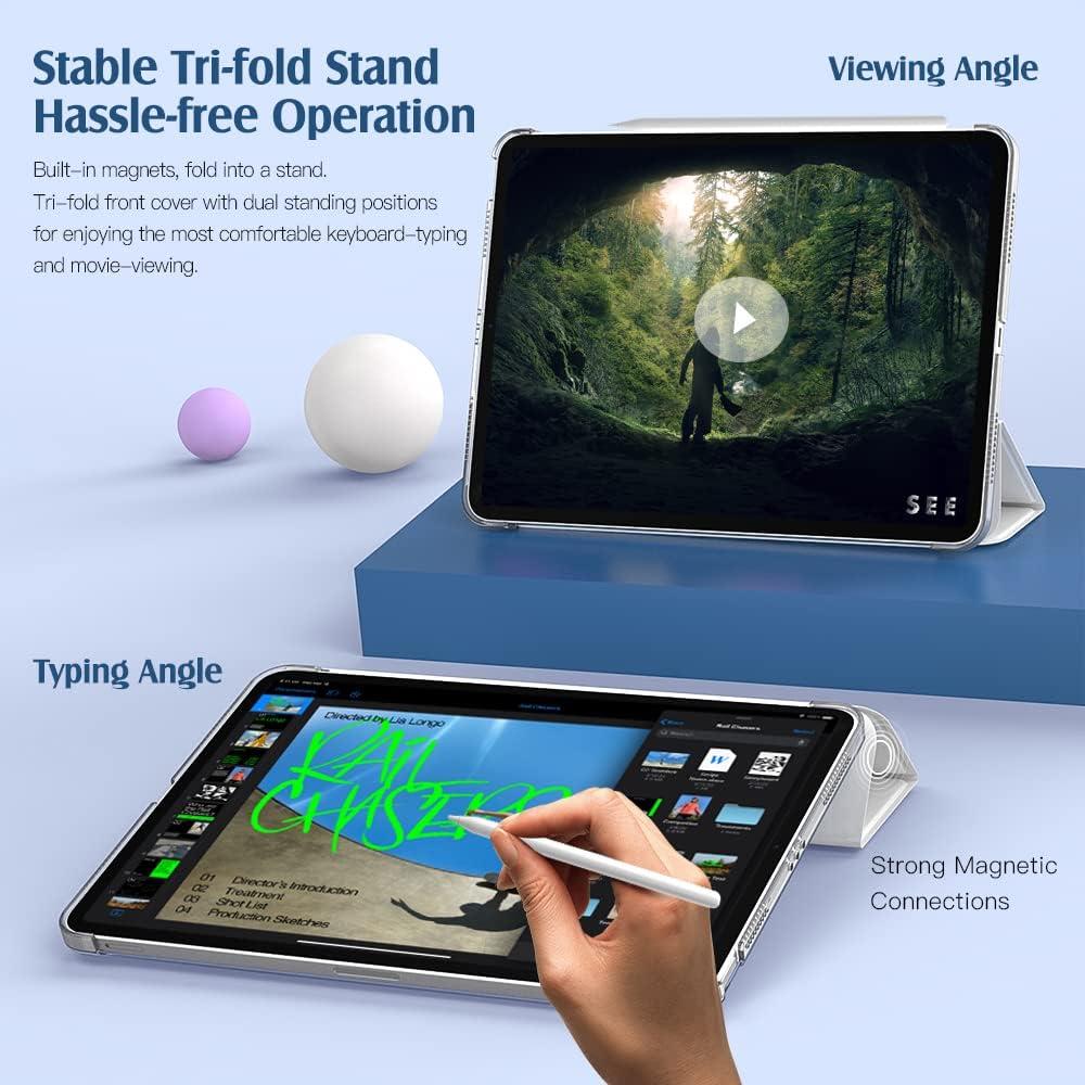 image:imageTiMOVO for iPad Air 11 Inch Case M3M220252024 iPad Air 5th Generation 20224th Gen 2020 109 Inch Slim Hard Translucent Back Cover Support Auto WakeSleep Space GrayWhite