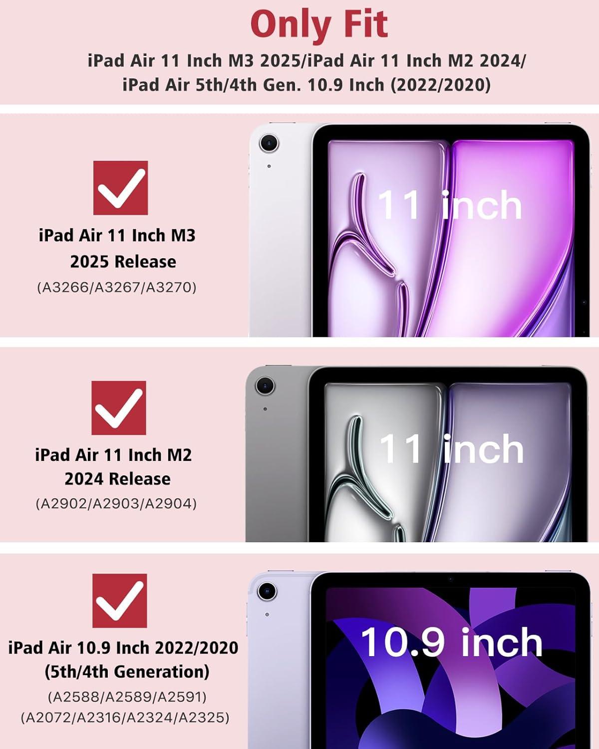 image:imageTiMOVO for iPad Air 11 Inch Case M3M220252024 iPad Air 5th Generation 20224th Gen 2020 109 Inch Slim Hard Translucent Back Cover Support Auto WakeSleep Space GrayWine Red