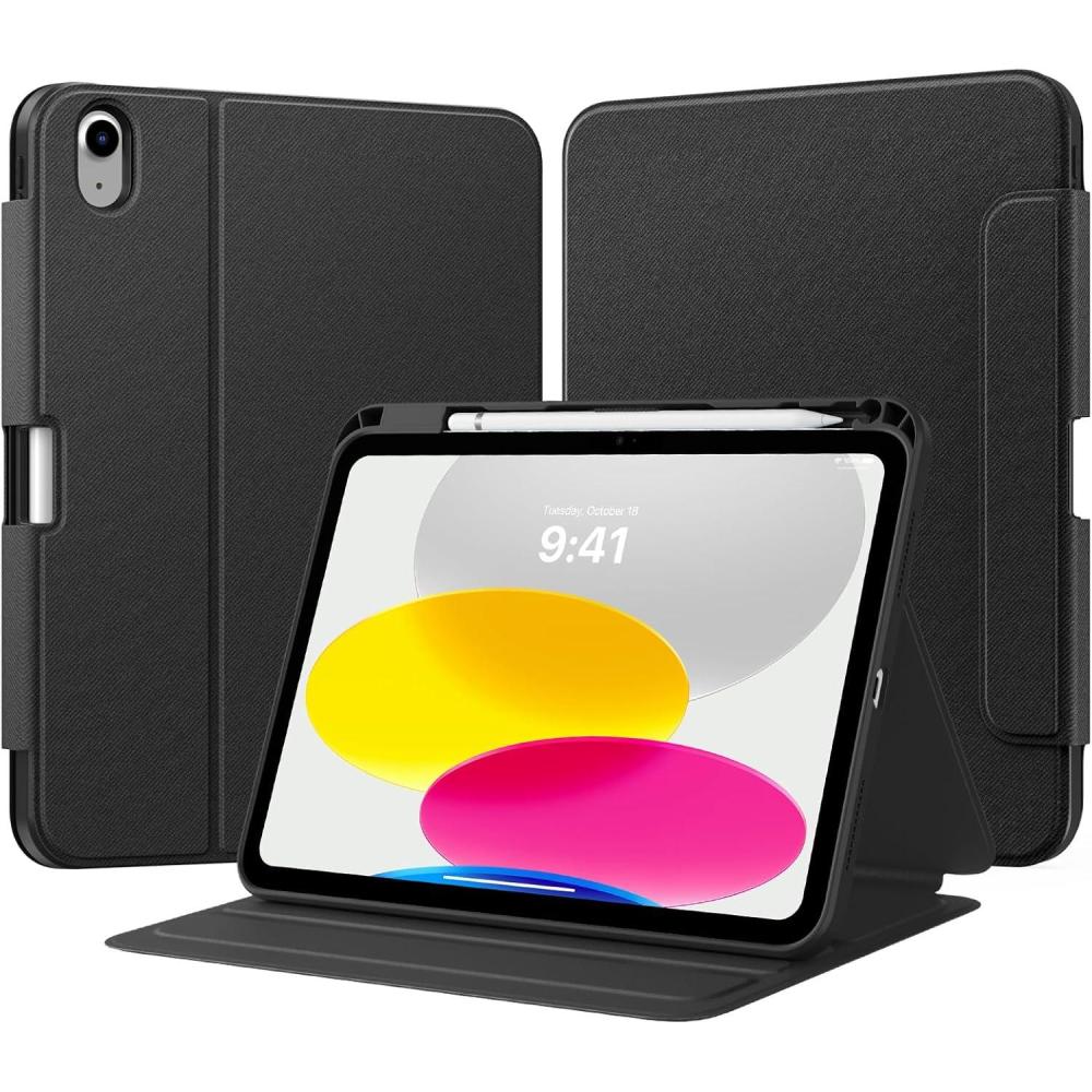 image:imageTiMOVO Case for iPad A16 11th Generation 11 Inch 2025 iPad 10th Generation 109 inch 2022 with Pencil Holder Protective Folio Stand Cover MultiAngle Viewing Blue Starry SkyDenim Black
