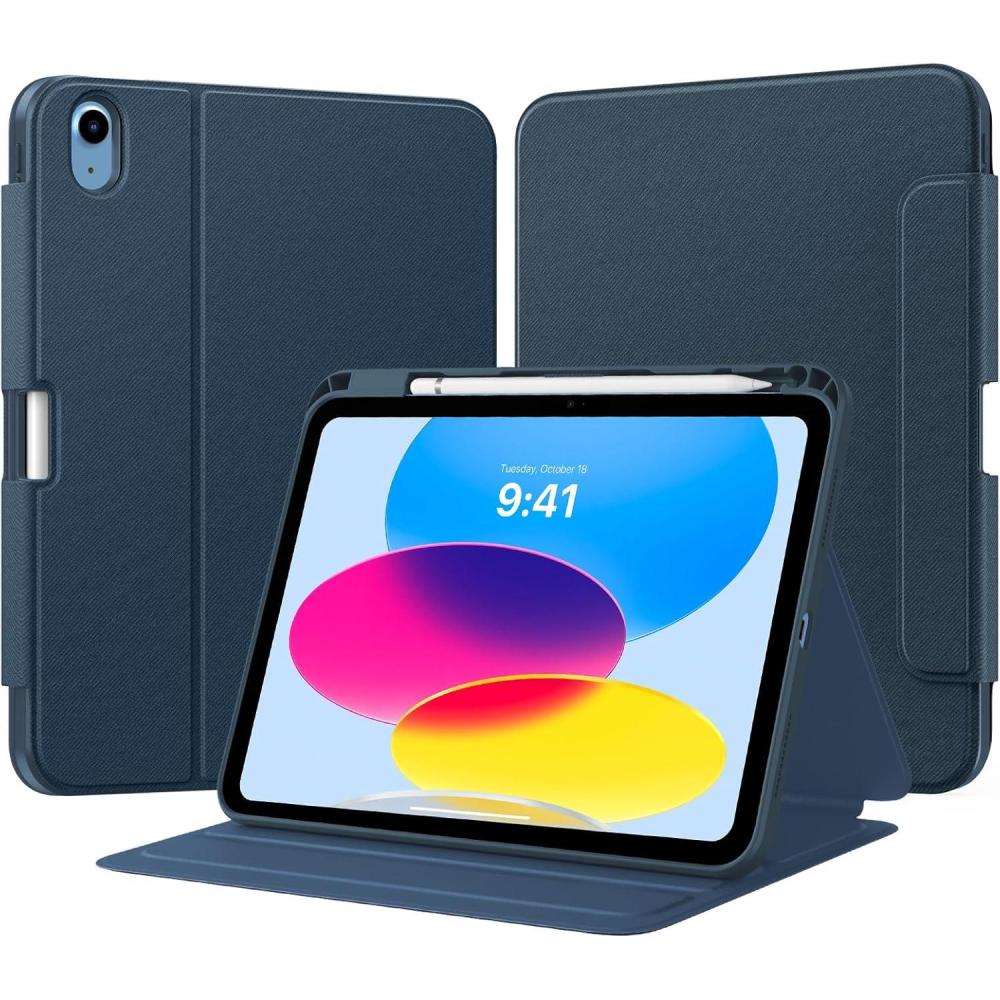 image:imageTiMOVO Case for iPad A16 11th Generation 11 Inch 2025 iPad 10th Generation 109 inch 2022 with Pencil Holder Protective Folio Stand Cover MultiAngle Viewing Blue Starry SkyNavy Blue