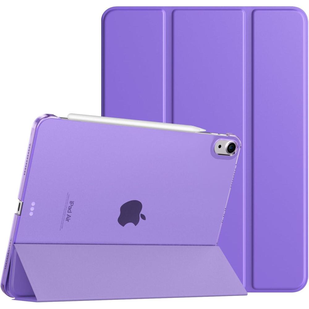 image:imageTiMOVO for iPad Air 11 Inch Case M3M220252024 iPad Air 5th Generation 20224th Gen 2020 109 Inch Slim Hard Translucent Back Cover Support Auto WakeSleep Space GrayHibiscus Purple