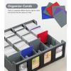 TiMOVO Trading Card Dividers for Commander Deck Boxes with Built-in Slots, 12 PCS Card Supporters Separator for MTG TCG Sports Cards Organizer Box, 2.91×3.35in, Red(Gray)