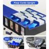 TiMOVO Trading Card Dividers for Commander Deck Boxes with Built-in Slots, 12 PCS Card Supporters Separator for MTG TCG Sports Cards Organizer Box, 2.91×3.35in, Red(Blue)