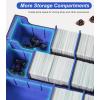TiMOVO Trading Card Dividers for Commander Deck Boxes with Built-in Slots, 12 PCS Card Supporters Separator for MTG TCG Sports Cards Organizer Box, 2.91×3.35in, Red(Blue)