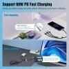 TiMOVO USB C Splitter Adapter Y Cable, Type C Male to 2 USB-C Female & 1 USB-A Female Ports Converter, Data Transfer and Charging Type C Splitter for Steam Deck, ASUS ROG Ally, Xbox One Series, PS5(USB-C to USB-C)