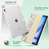 TiMOVO for iPad Air 11 Inch Case (M3/M2-2025/2024), iPad Air 5th Generation 2022/4th Gen 2020 10.9 Inch, Slim Hard Translucent Back Cover, Support Auto Wake/Sleep – Space Gray(Flowers)