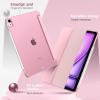 TiMOVO for iPad Air 11 Inch Case (M3/M2-2025/2024), iPad Air 5th Generation 2022/4th Gen 2020 10.9 Inch, Slim Hard Translucent Back Cover, Support Auto Wake/Sleep – Space Gray(Flowers Pink)
