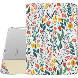 TiMOVO for iPad Air 11 Inch Case (M3/M2-2025/2024), iPad Air 5th Generation 2022/4th Gen 2020 10.9 Inch, Slim Hard Translucent Back Cover, Support Auto Wake/Sleep – Space Gray(Flowers)